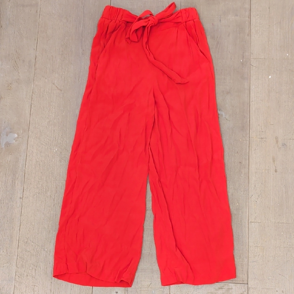 Wilfred Aritzia Wide Leg Red Crepe Pants Size S